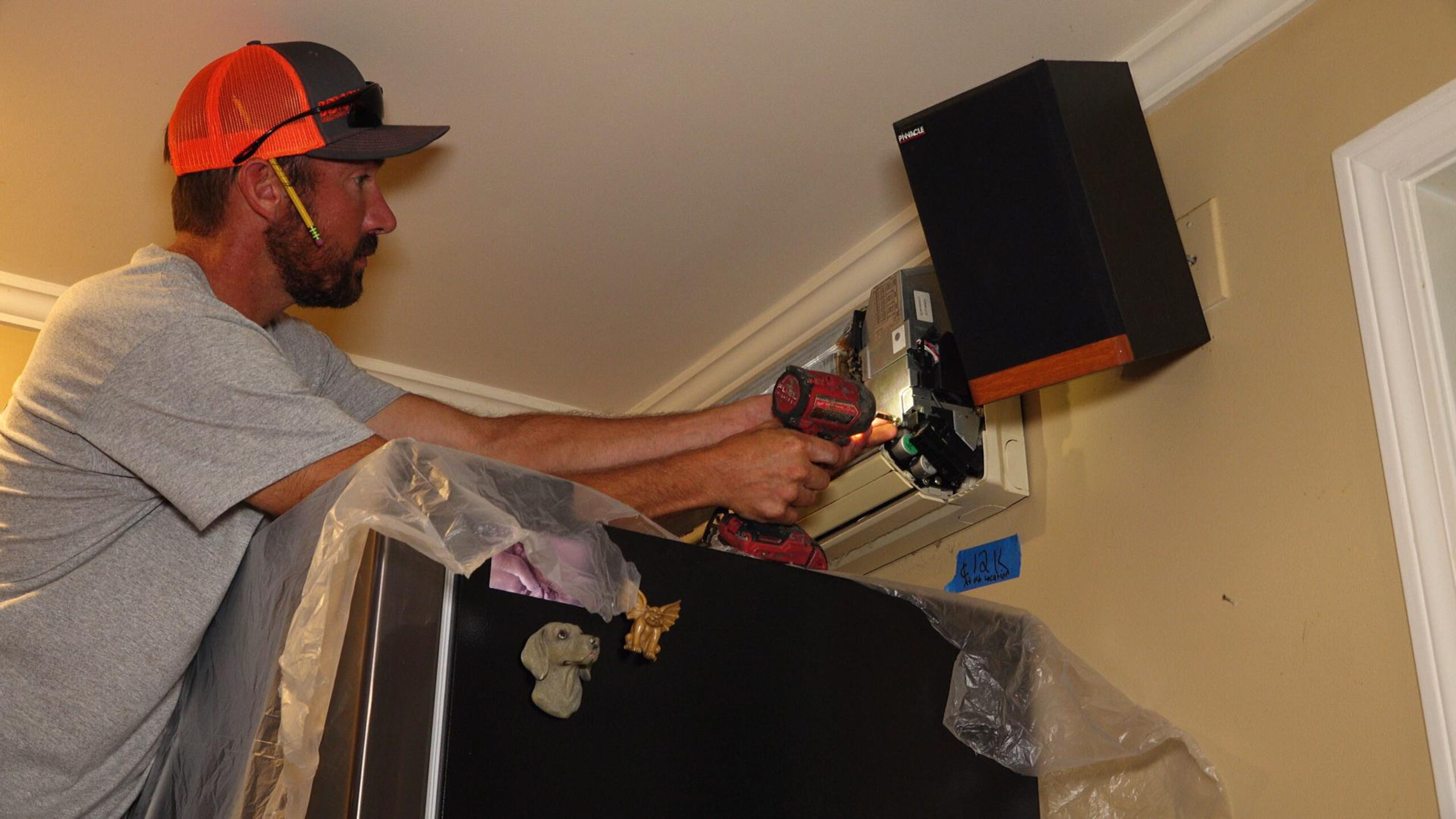 Installing heat pump unit inside New Hampshire home