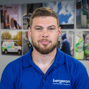 HVAC technician in Bergeron shirt New Hampshire